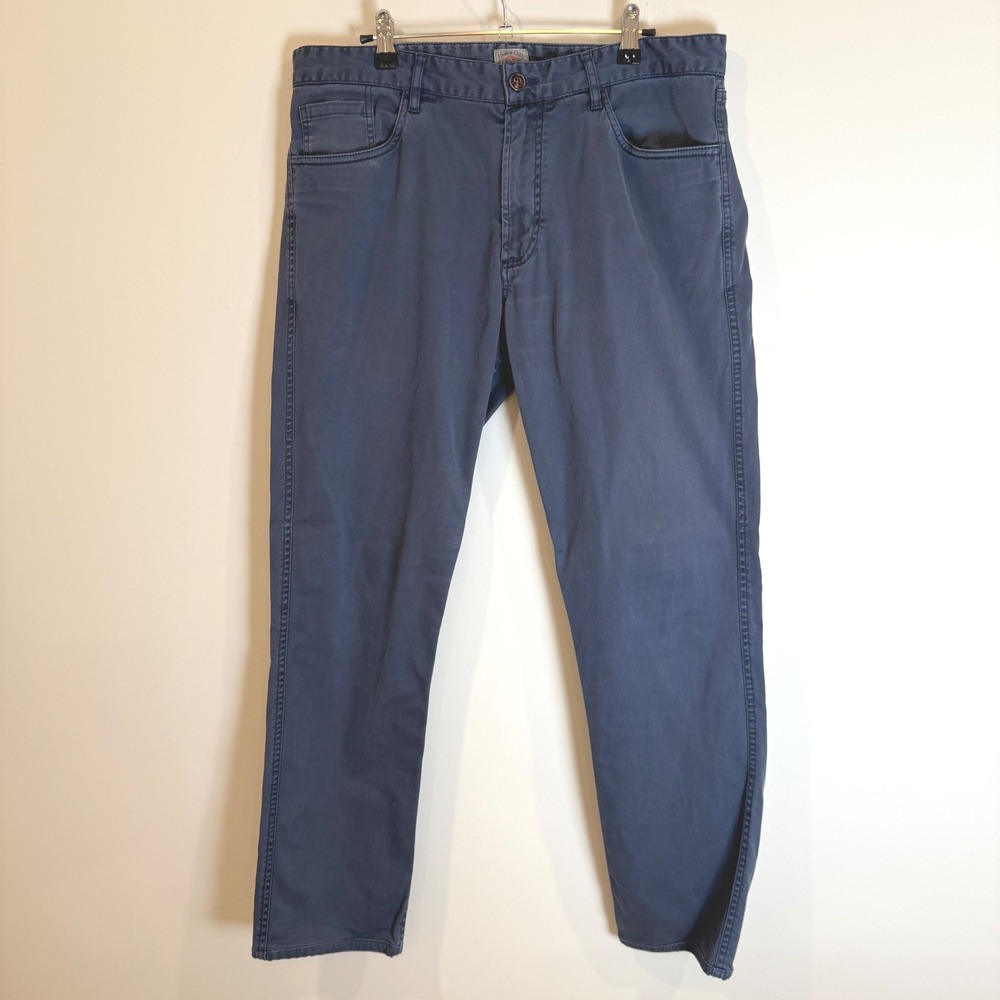 Faherty Brand Men's Blue Chinos Straight Fit Size 35 Inseam 30